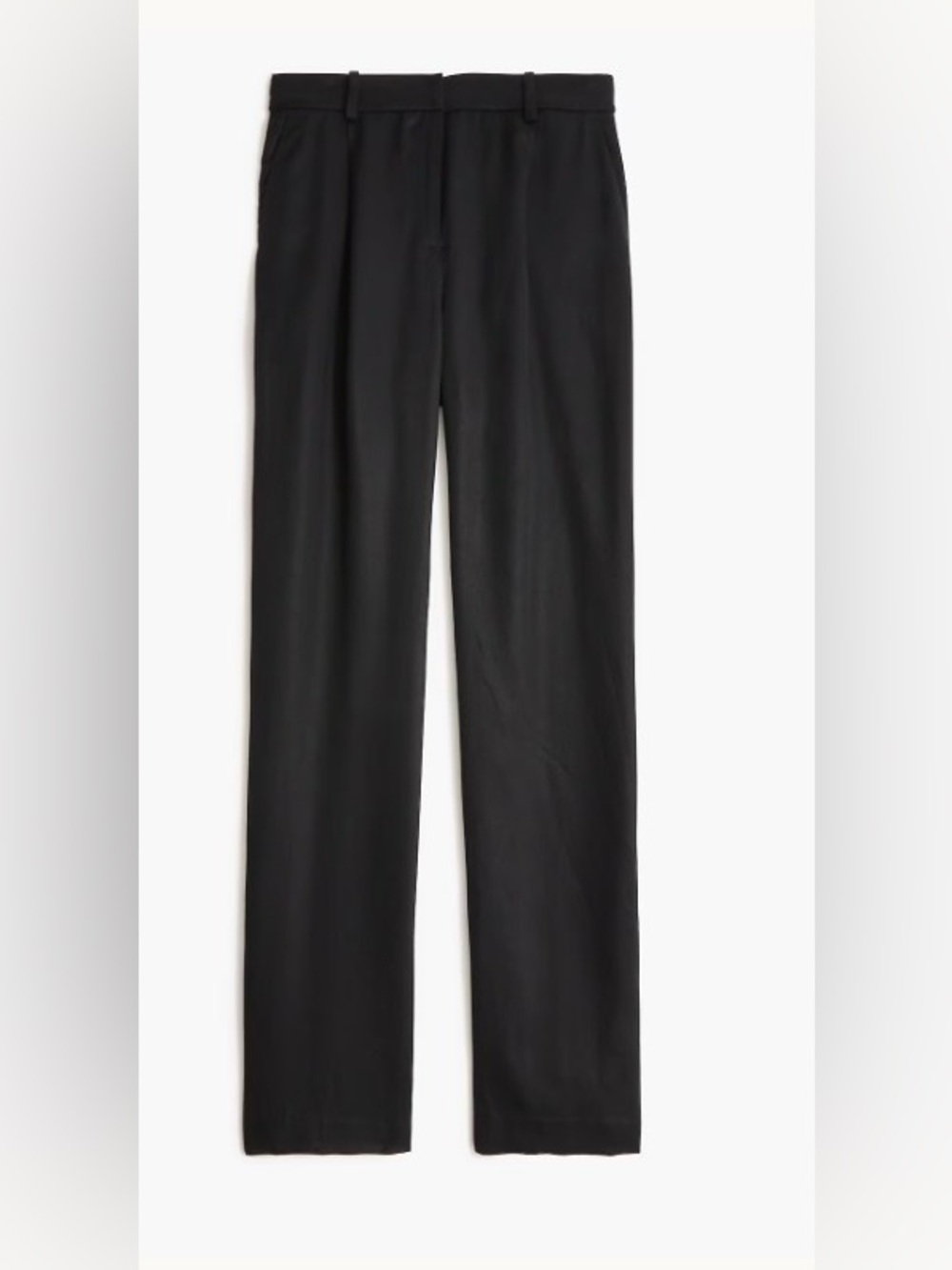 NWT J Crew Black Wide Leg Pleated Twill Trousers Pant Size 16